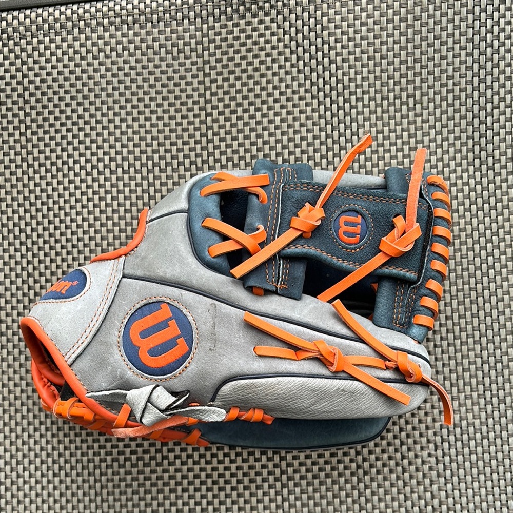 Wilson Gray and Orange Baseball Glove